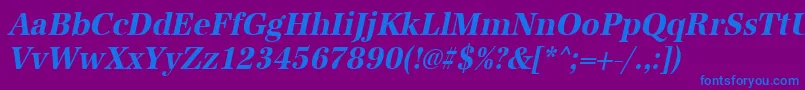 UrwantiquatextnarBoldOblique Font – Blue Fonts on Purple Background