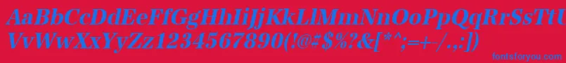 UrwantiquatextnarBoldOblique Font – Blue Fonts on Red Background