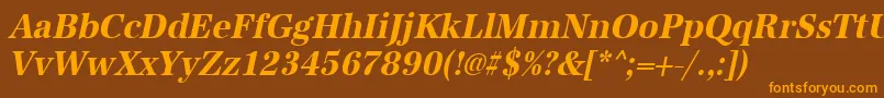 UrwantiquatextnarBoldOblique Font – Orange Fonts on Brown Background