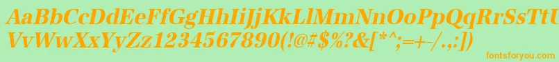 UrwantiquatextnarBoldOblique Font – Orange Fonts on Green Background