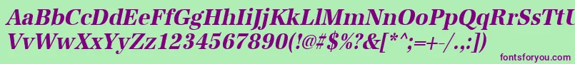 UrwantiquatextnarBoldOblique Font – Purple Fonts on Green Background