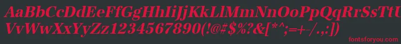 UrwantiquatextnarBoldOblique Font – Red Fonts on Black Background