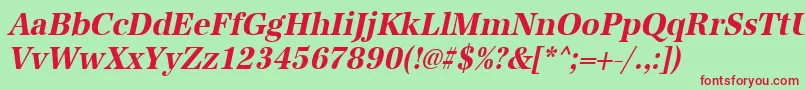 UrwantiquatextnarBoldOblique Font – Red Fonts on Green Background