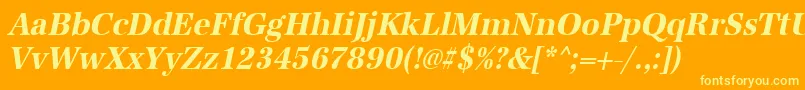 UrwantiquatextnarBoldOblique Font – Yellow Fonts on Orange Background