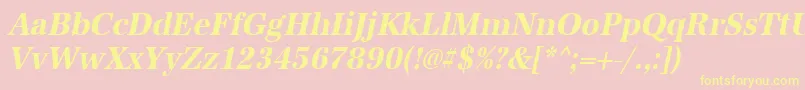 UrwantiquatextnarBoldOblique Font – Yellow Fonts on Pink Background