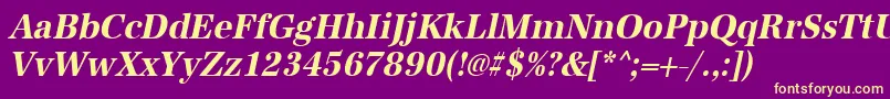 UrwantiquatextnarBoldOblique Font – Yellow Fonts on Purple Background