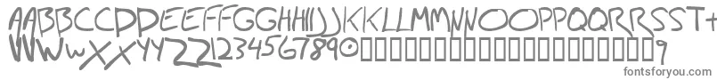 フォントJon – 白い背景に灰色の文字