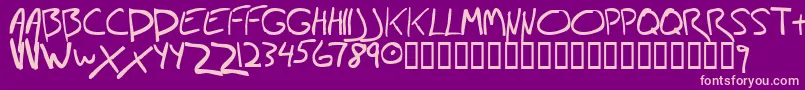 Jon-Schriftart – Rosa Schriften auf violettem Hintergrund