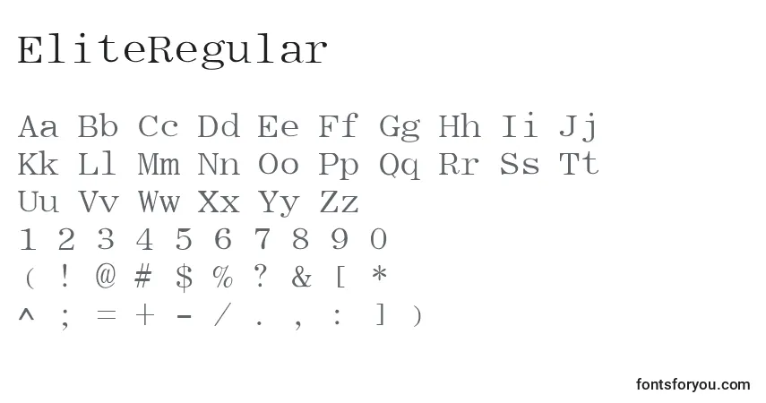 Czcionka EliteRegular – alfabet, cyfry, specjalne znaki