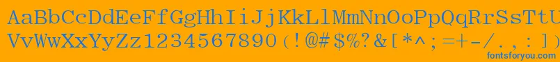 EliteRegular Font – Blue Fonts on Orange Background