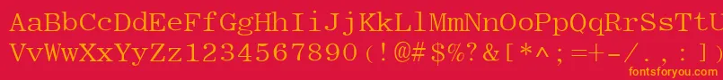 EliteRegular Font – Orange Fonts on Red Background