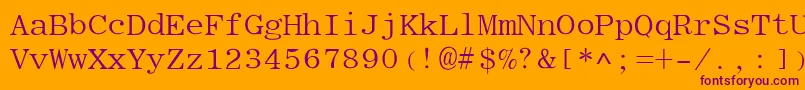 EliteRegular Font – Purple Fonts on Orange Background