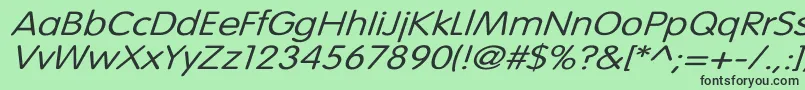 VogueNormalWdItalic Font – Black Fonts on Green Background
