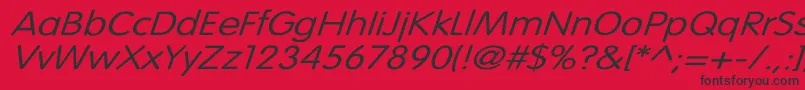 VogueNormalWdItalic Font – Black Fonts on Red Background