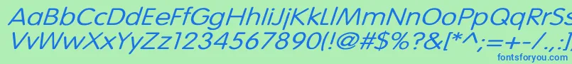 VogueNormalWdItalic Font – Blue Fonts on Green Background