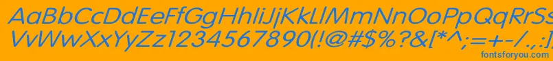 VogueNormalWdItalic Font – Blue Fonts on Orange Background