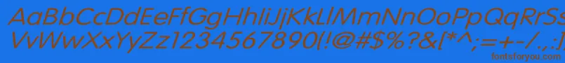 VogueNormalWdItalic Font – Brown Fonts on Blue Background