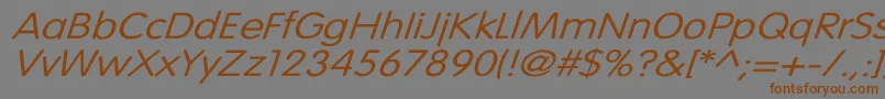VogueNormalWdItalic Font – Brown Fonts on Gray Background