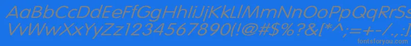 VogueNormalWdItalic Font – Gray Fonts on Blue Background