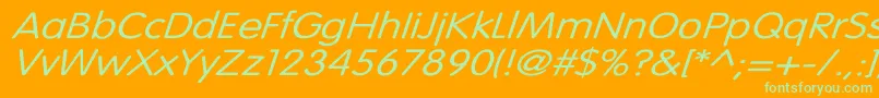 VogueNormalWdItalic Font – Green Fonts on Orange Background