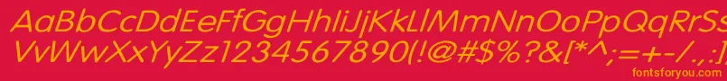 VogueNormalWdItalic Font – Orange Fonts on Red Background