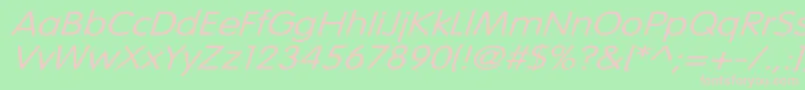VogueNormalWdItalic Font – Pink Fonts on Green Background