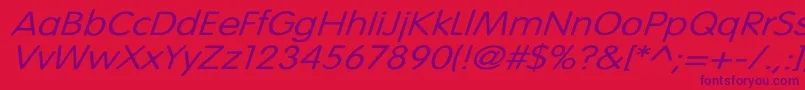 VogueNormalWdItalic Font – Purple Fonts on Red Background