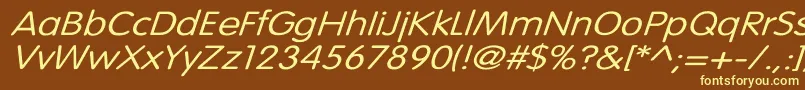 VogueNormalWdItalic Font – Yellow Fonts on Brown Background