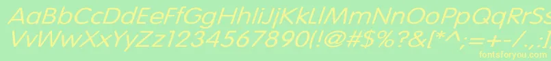 VogueNormalWdItalic Font – Yellow Fonts on Green Background