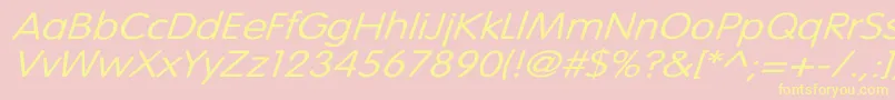 VogueNormalWdItalic Font – Yellow Fonts on Pink Background