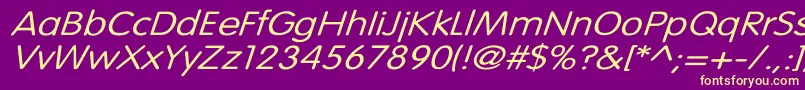 VogueNormalWdItalic Font – Yellow Fonts on Purple Background