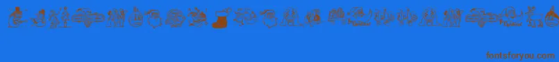 EaseChristmas Font – Brown Fonts on Blue Background