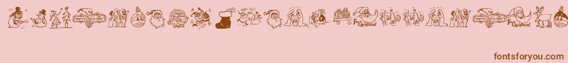 EaseChristmas Font – Brown Fonts on Pink Background
