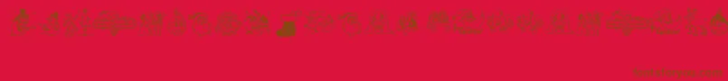 EaseChristmas Font – Brown Fonts on Red Background