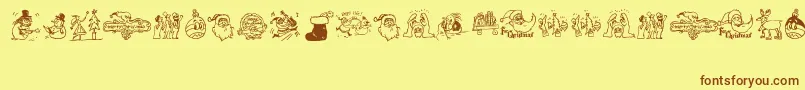 EaseChristmas Font – Brown Fonts on Yellow Background