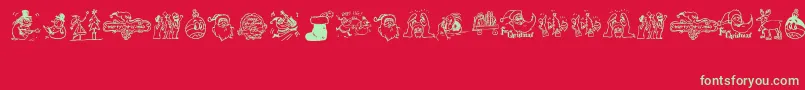 EaseChristmas Font – Green Fonts on Red Background