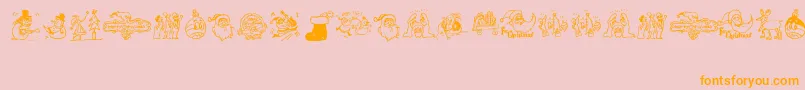 EaseChristmas Font – Orange Fonts on Pink Background