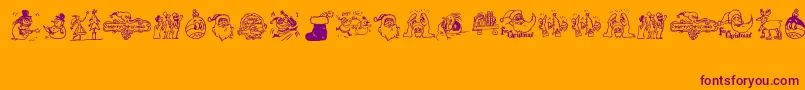 EaseChristmas Font – Purple Fonts on Orange Background