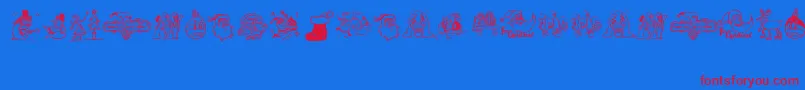 EaseChristmas Font – Red Fonts on Blue Background