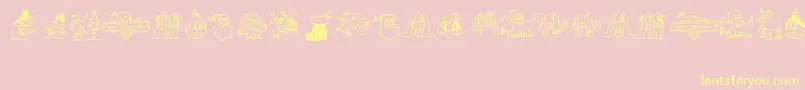 EaseChristmas Font – Yellow Fonts on Pink Background