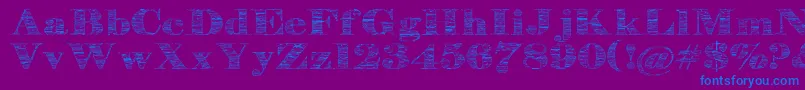 フォントStonestoryplusp – 紫色の背景に青い文字