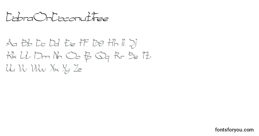 Schriftart CobraOnCoconutTree – Alphabet, Zahlen, spezielle Symbole