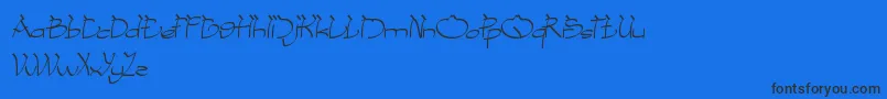 CobraOnCoconutTree Font – Black Fonts on Blue Background