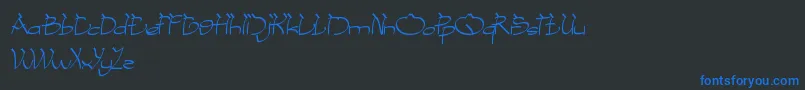 Шрифт CobraOnCoconutTree – синие шрифты на чёрном фоне