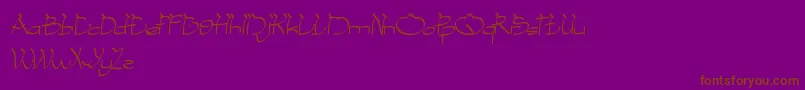 CobraOnCoconutTree-Schriftart – Braune Schriften auf violettem Hintergrund