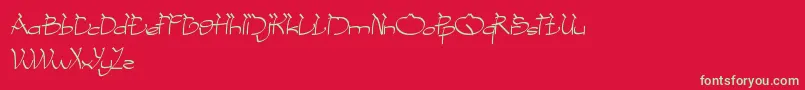 CobraOnCoconutTree-Schriftart – Grüne Schriften auf rotem Hintergrund