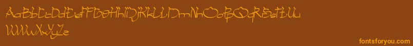 CobraOnCoconutTree-Schriftart – Orangefarbene Schriften auf braunem Hintergrund