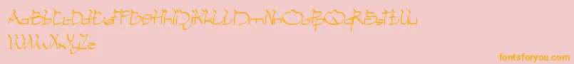 Fonte CobraOnCoconutTree – fontes laranjas em um fundo rosa