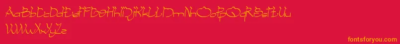 CobraOnCoconutTree Font – Orange Fonts on Red Background