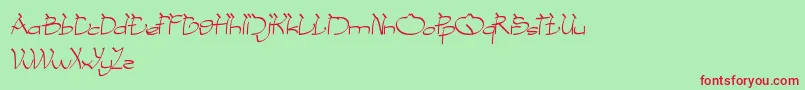Шрифт CobraOnCoconutTree – красные шрифты на зелёном фоне